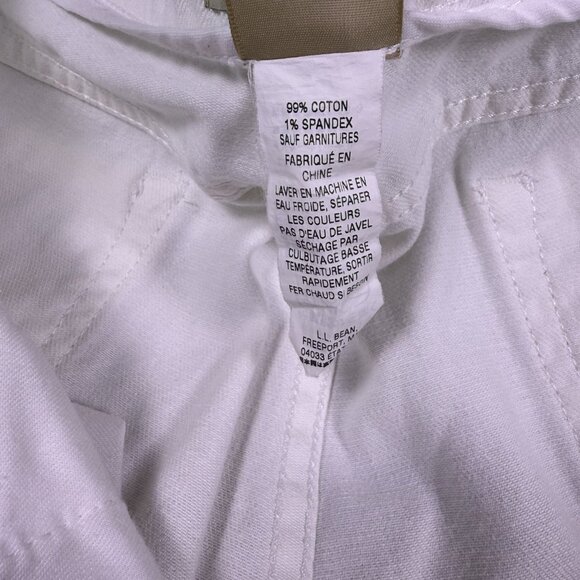 LL Bean Favorite Fit Cropped Capri Pants Womens Size 14 Petite White 35x19 E729 - Picture 6 of 13